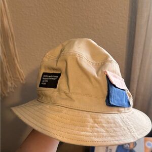 Dutch Bros Tan Bucket Hat with Patches